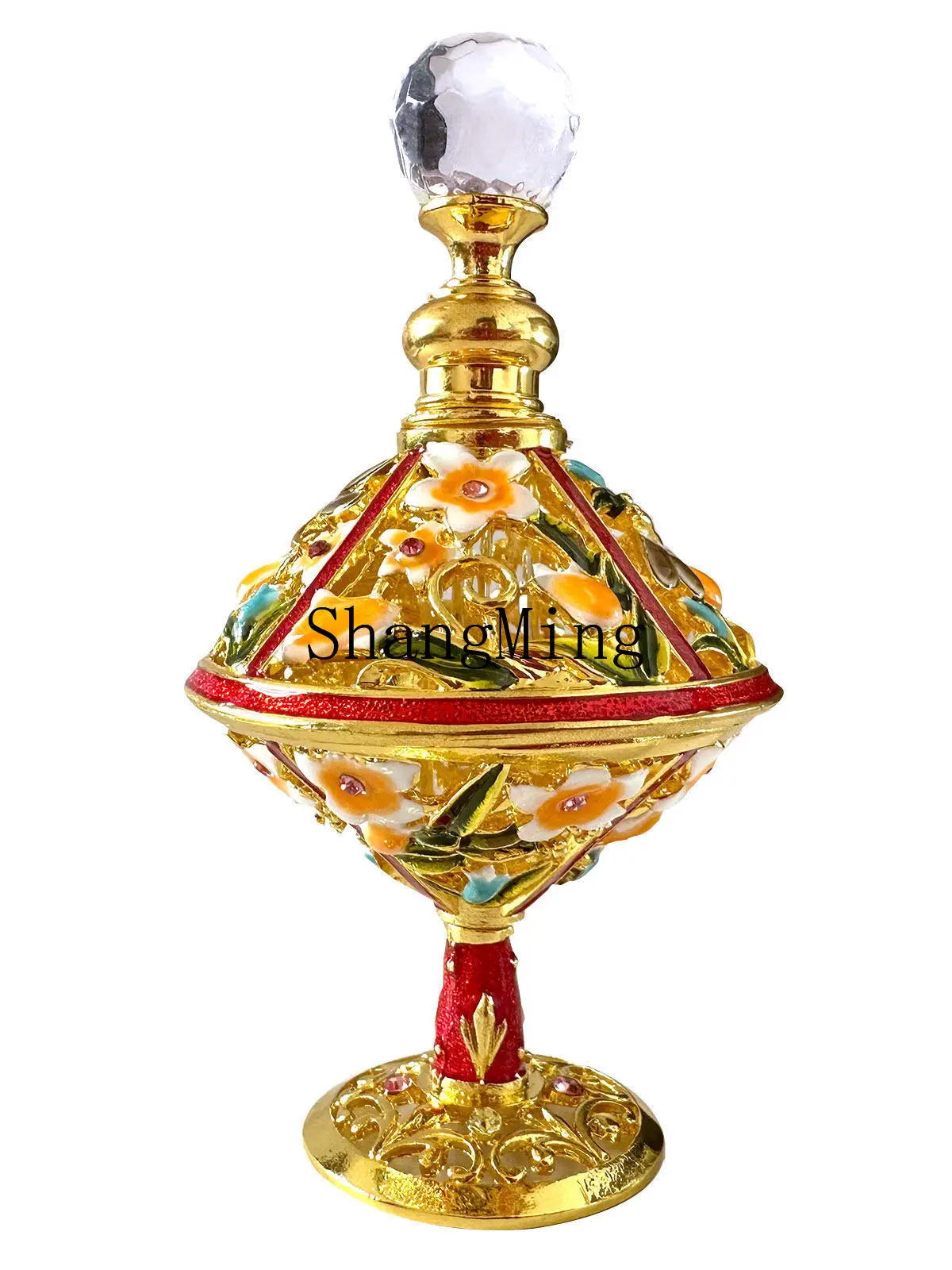 FG retro gold high-end perfume essential oil bottle enamel painted essential oil glass sub-packaging dresser ornament