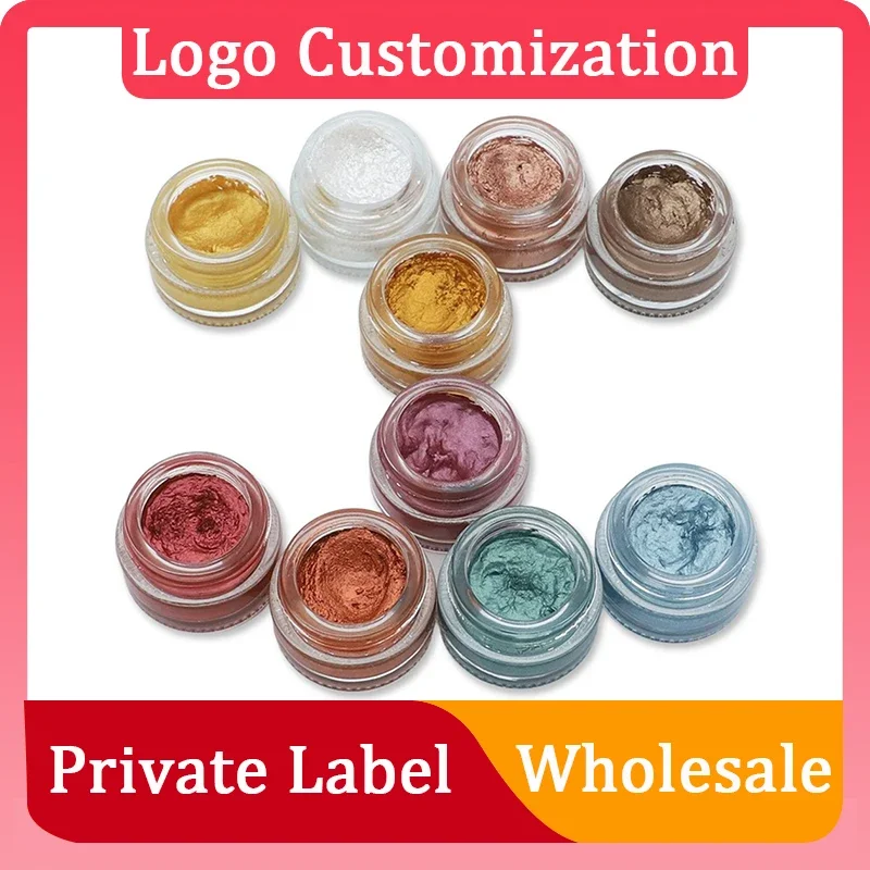 

Logo Custom Shimmer Eye Shadow Cream Cosmetic Soft Glitter Metallic Eye Shadow Makeup Maquiagem Drop Shipping Private Label DC07