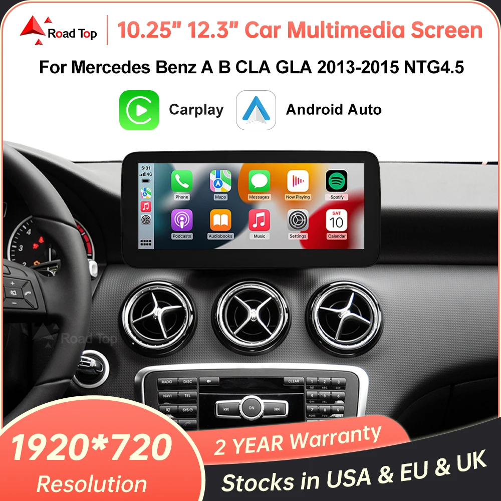 1920*720 écran tactile affichage multimédia de voiture pour Benz A B CLA GLA W176 W463 W246 2013-2015 NTG4.5 sans fil Carplay Android Auto