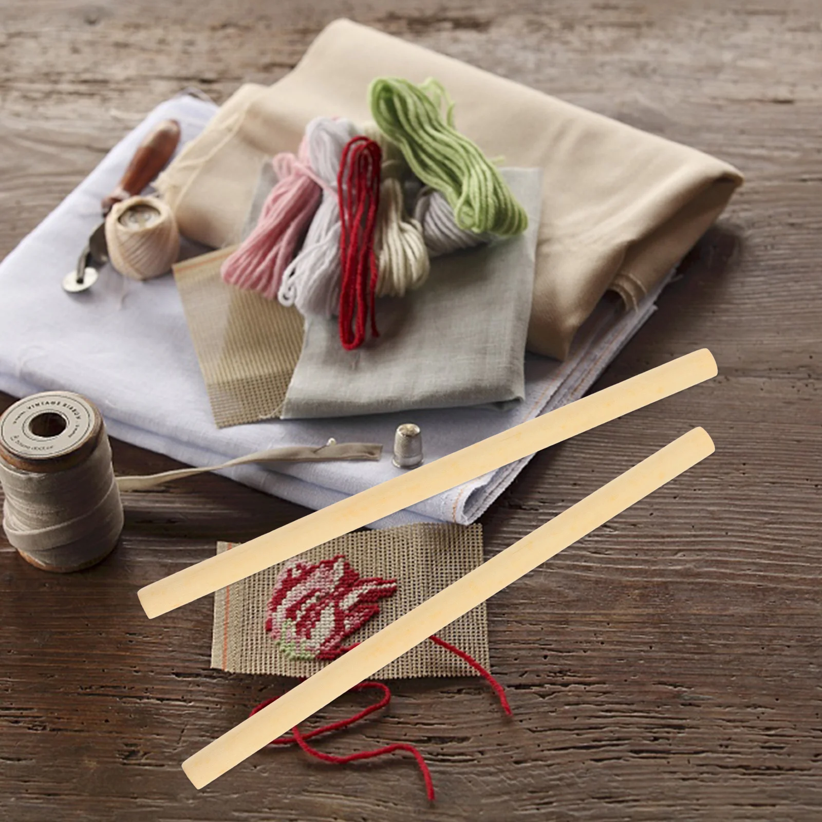 

100Pcs Tapestry Wooden Rods DIY Materials for Knitting Beginners and Enthusiasts Durable and Sturdy Craft Supplies