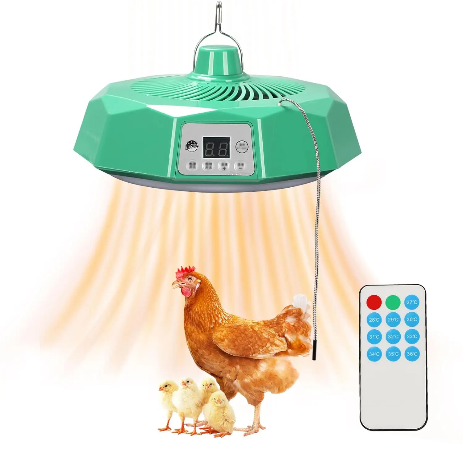 

220V Pet Intelligent Heating Lamp Farm Temperature Control Air Warming Heating Poultry Cow Chicken Dog Brooding Incubator