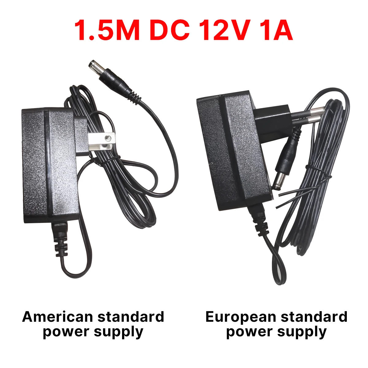 12V 1A Power Supply Adapter 1.5M DC Cable US EU Plug AC 100‑240V to DC12V 1000mA For CCTV Camera Router LED Strip