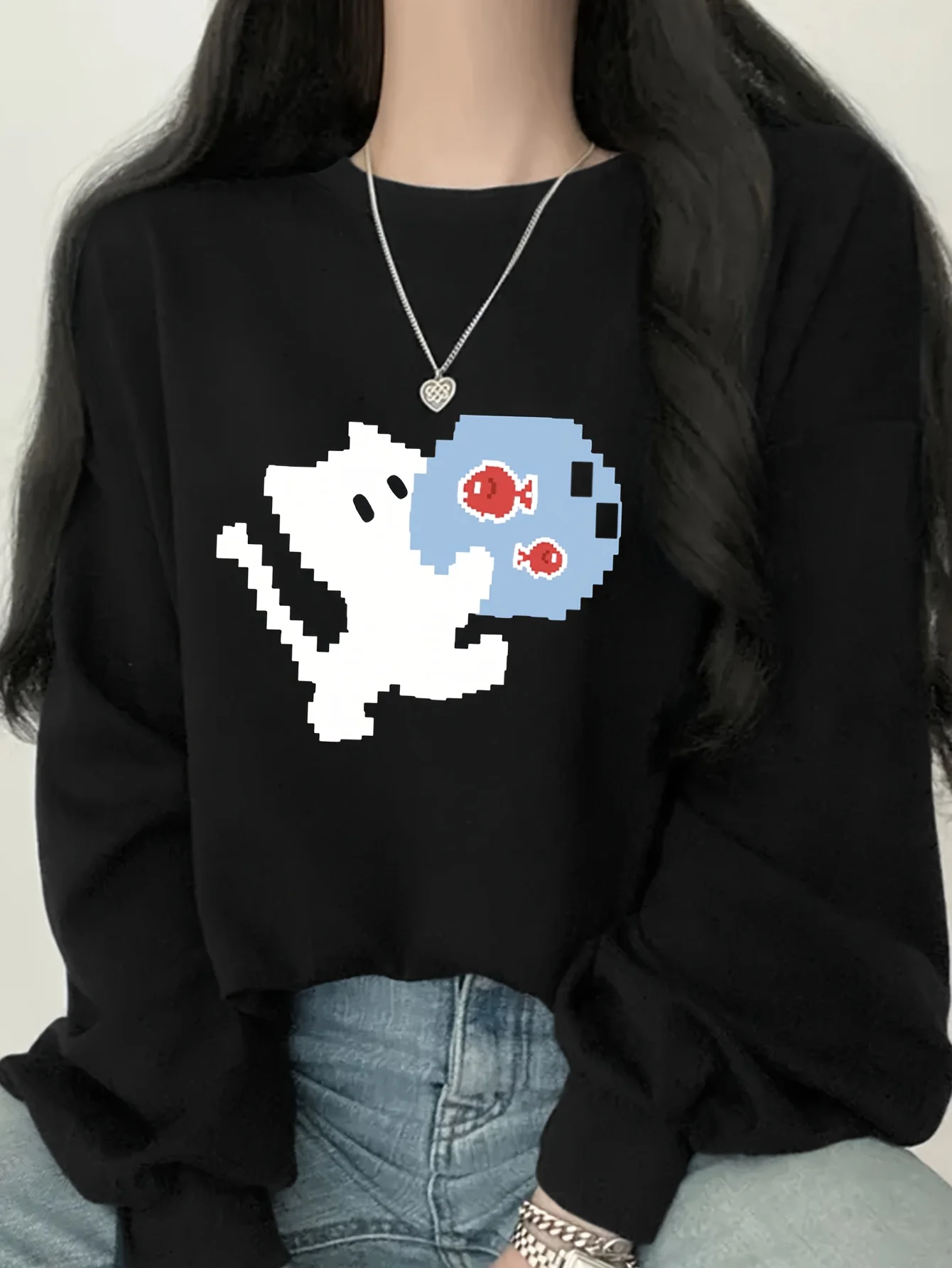 

Мультяшный кот, графический принт, осенние и зимние мужские и женские толстовки из чистого хлопка, модные тенденции для спорта и отдыха на открытом воздухе