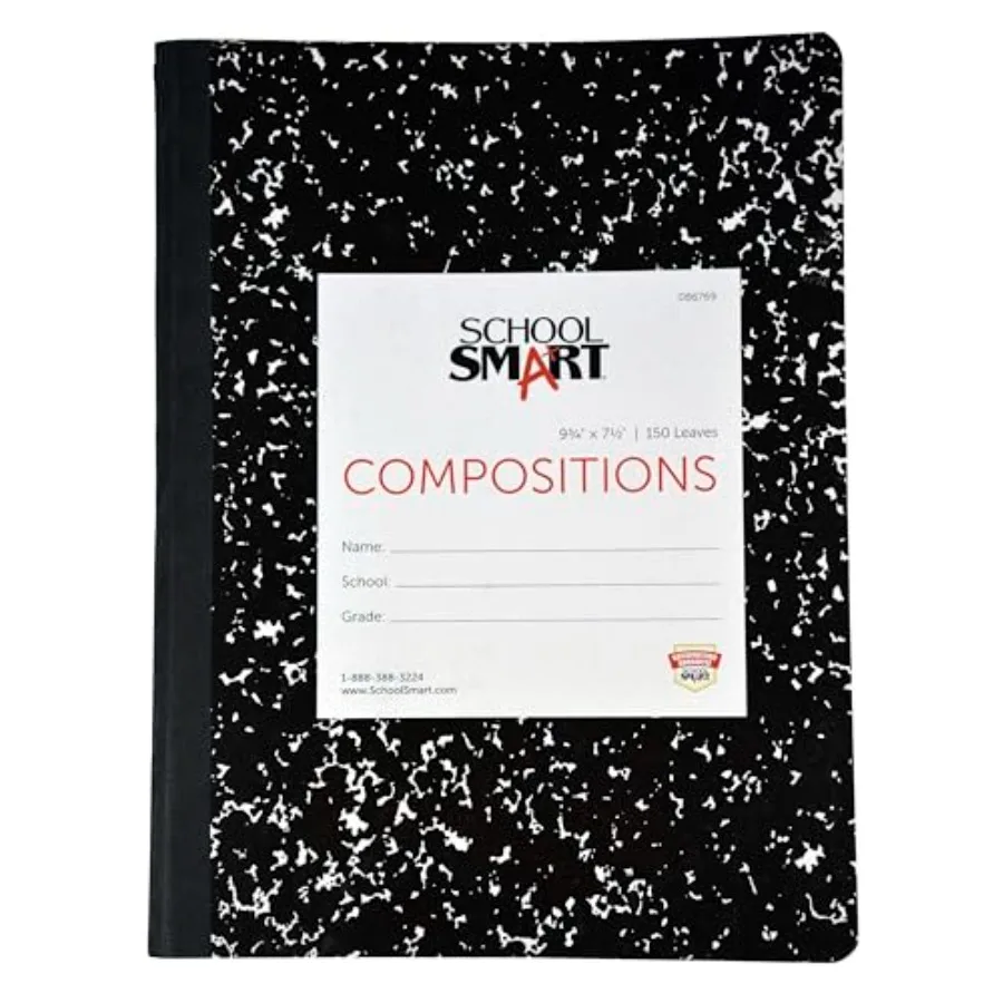 

Hard Cover Ruled Composition Book, 150 Sheets, 9-3/4 x 7-1/2 Inches - 086769