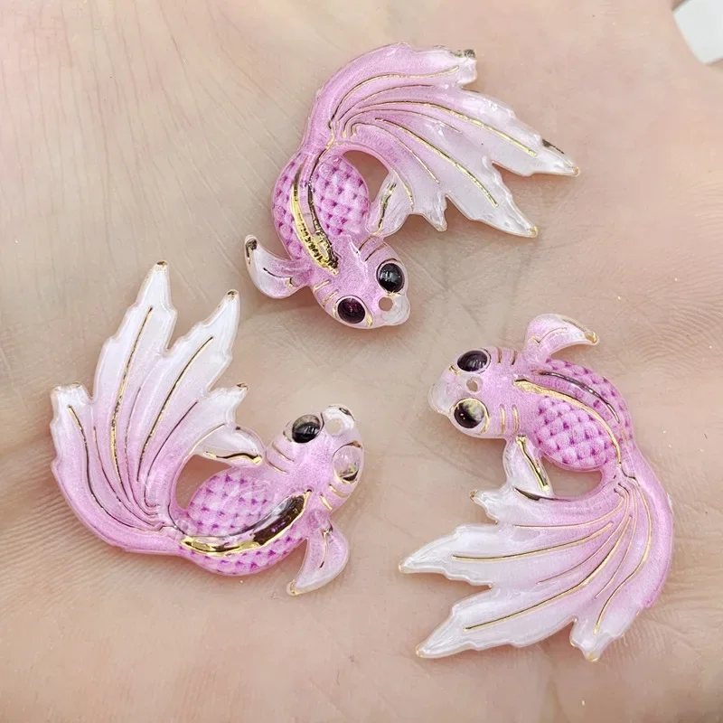 10pcs/lot  25*28mm resin wedding &Mermaid exhibition Goldfish crafts accessories DIY -HR14