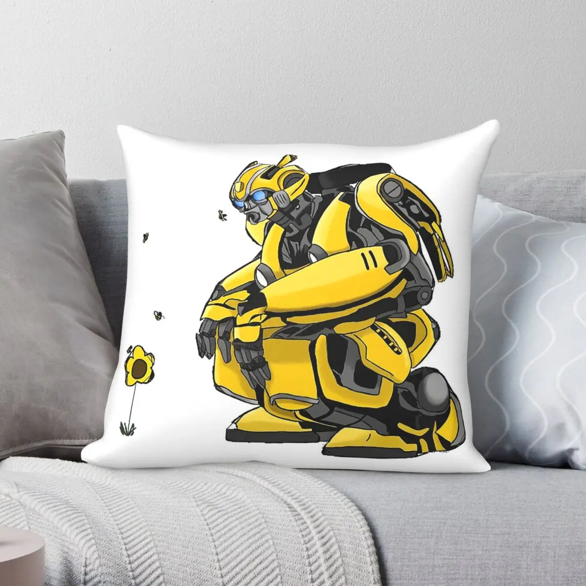 Autobot Bumblebee Pillowcase Polyester Linen Velvet Creative Zip Decor Pillow Case Home Cushion Cover Wholesale 45x45