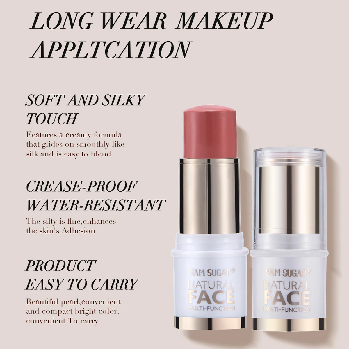 3 in 1 크림 같은 컨투어 스틱 하이라이트 컨투어 블러쉬 하나로 방수 및 오래 지속되는 삼차원 얼굴 윤곽 연출
