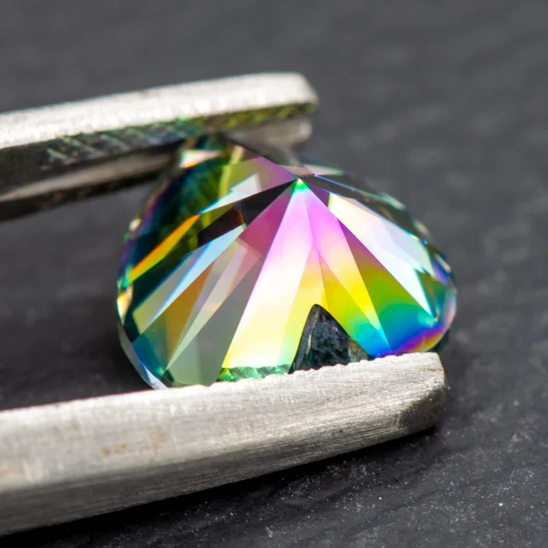 Moissanite steen regenboog groen hart geslepen VVS1 bedels sieraden Lab Grown geavanceerde materialen maken met GRA-certificaat