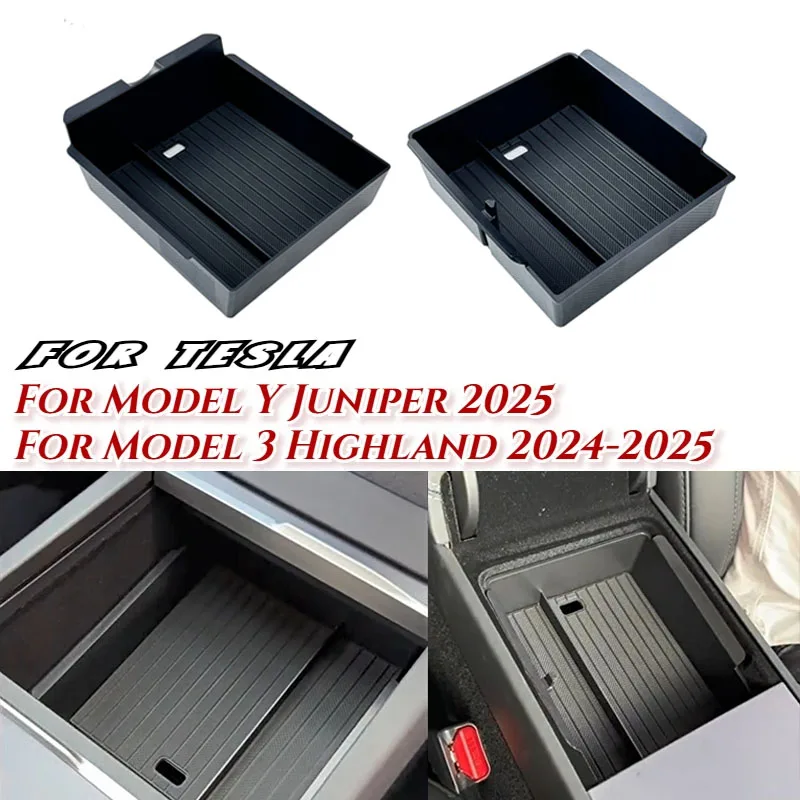 

Для Tesla Model Y Juniper 2025 и Model 3 Highland 2024 2025 ABS Органайзер для центральной консоли Лоток Подлокотник Ящик для хранения Аксессуары