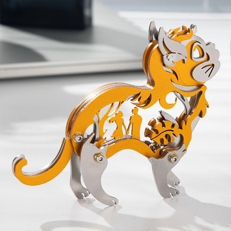 MOKR Dream Cat 3D-Metallpuzzle Kinderspielzeug DIY handgefertigte Modelle Weihnachts- und Geburtstagsgeschenke Bildung und Training