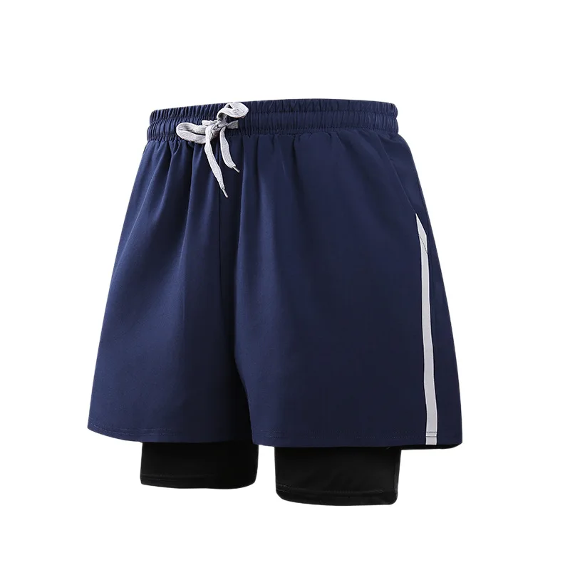 Kids Double-layer Swimming Trunks Quick-drying Flat-angle Beach Shorts Hot Spring Large Size Color Matching Fashion Board Pants