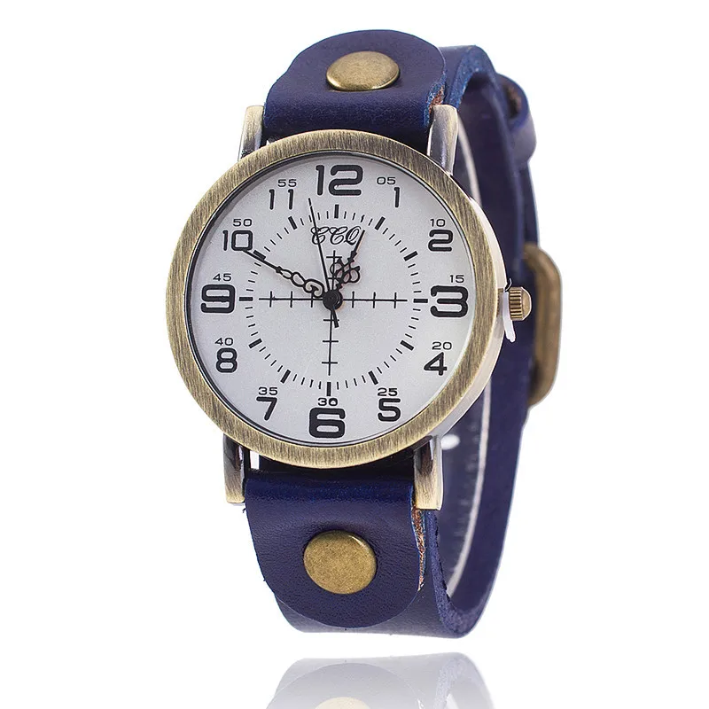 Reloj de pulsera de cuero Vintage para mujer, reloj de pulsera clásico antiguo de alta calidad, reloj de cuarzo de lujo para mujer, estilo Neutral