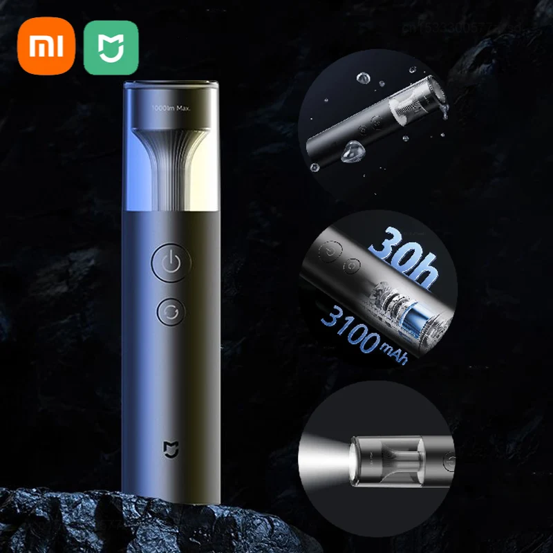 New Xiaomi Mijia Multi Functional Portable Strong Light Flashlight Outdoor Power Bank IP65 Waterproof 1000lm Emergency Lighting