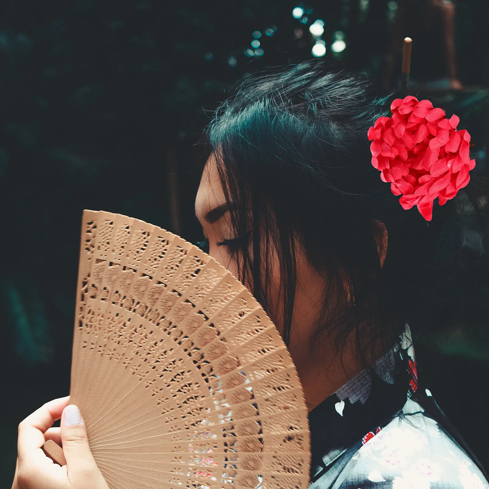 

9Pcs Japanese Style Kimono Hair Clips Flower Shape Tassel Hair Ornament for Wedding Party Cosplay Hanfu Festival