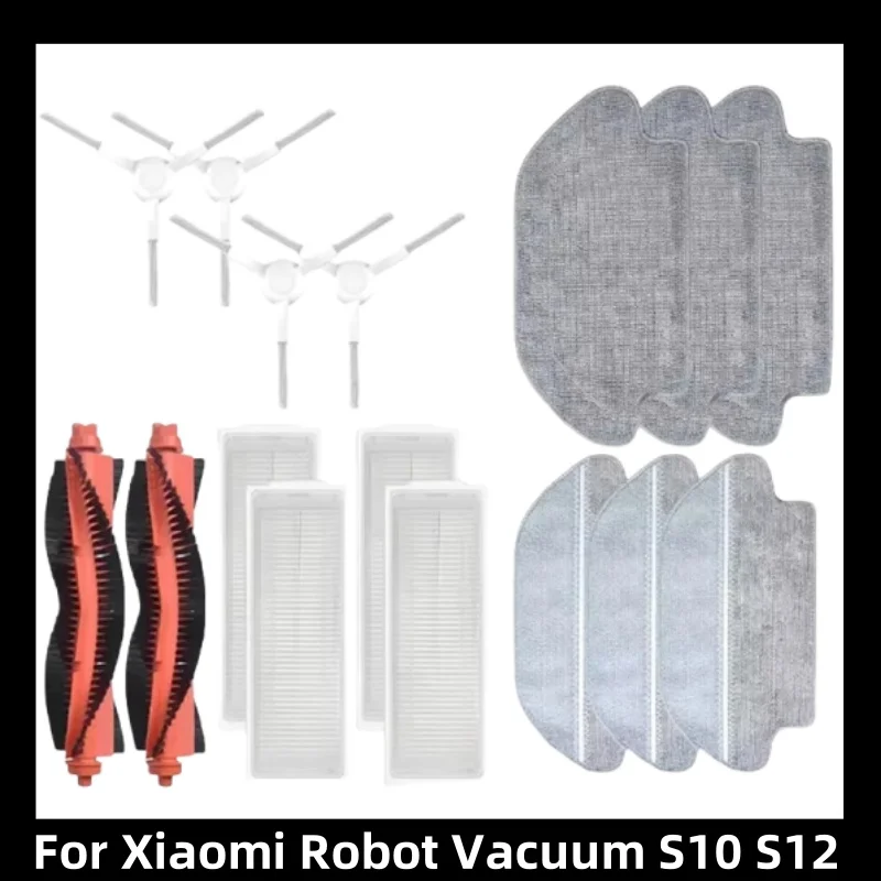 

Compatible For Xiaomi Robot Vacuum S10 S12 B106GL Replacement Spare Parts Accessories Main Side Brush Hepa Filter Mop Cloth