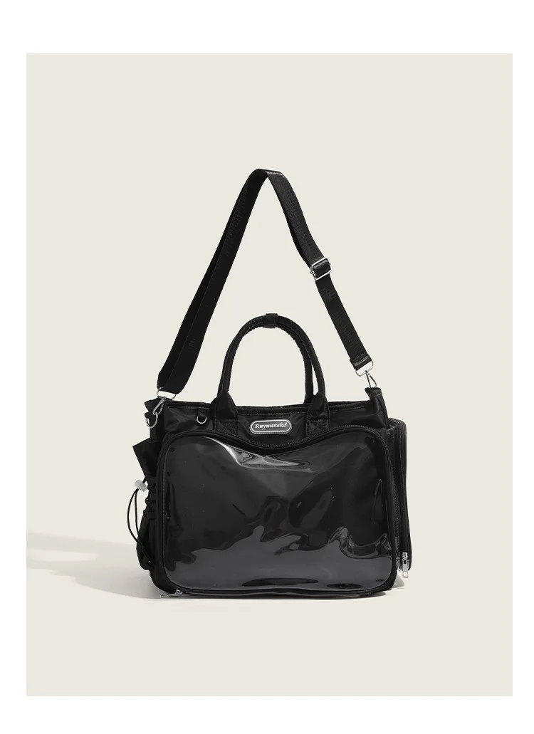 Second Dimension Large-capacity Japanese Transparent Pain Bag Cute Girl Baby Bag Daily Commuting Unisex Style Black Backpack