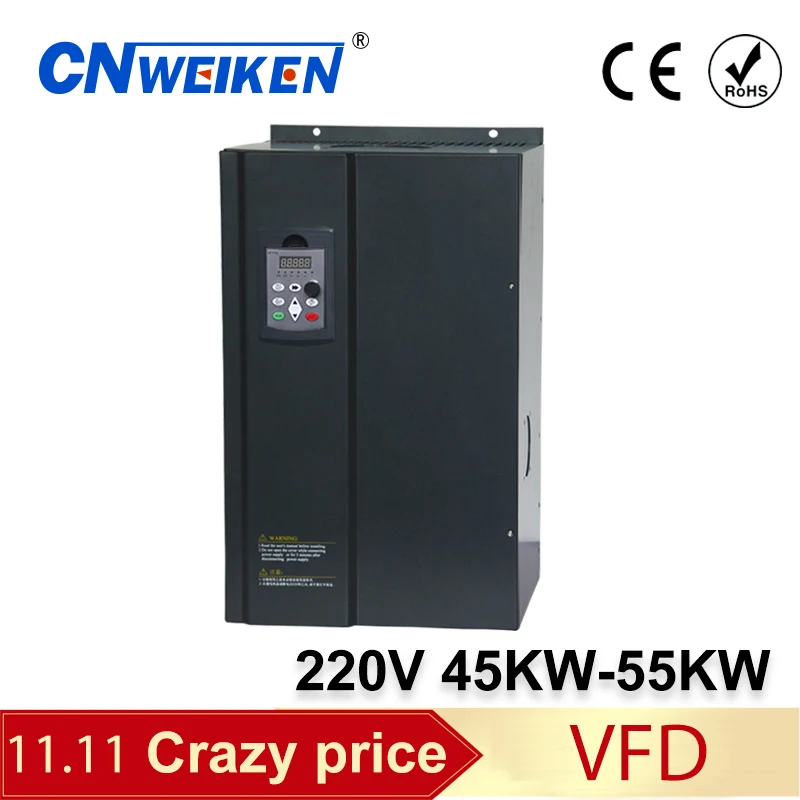 Solar VFD Inverter 37KW/45KW/55KW Frequency Inverter DC 200V-400V to 3P 220V Output Frequency Converter Variable Frequency Drive