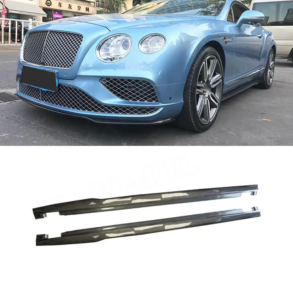 

VACOMUL Carbon Fiber Car Side Bumper Extension Skirt for Bentley Continental GT W12 2015-2017 Side Skirt Bumper Lip Splitter