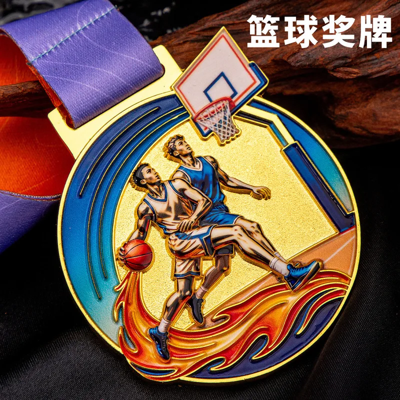 Médailles générales des compétitions de basketball - or, argent et bronze - pour les événements sportifs scolaires pour les jeunes - objets commémoratifs