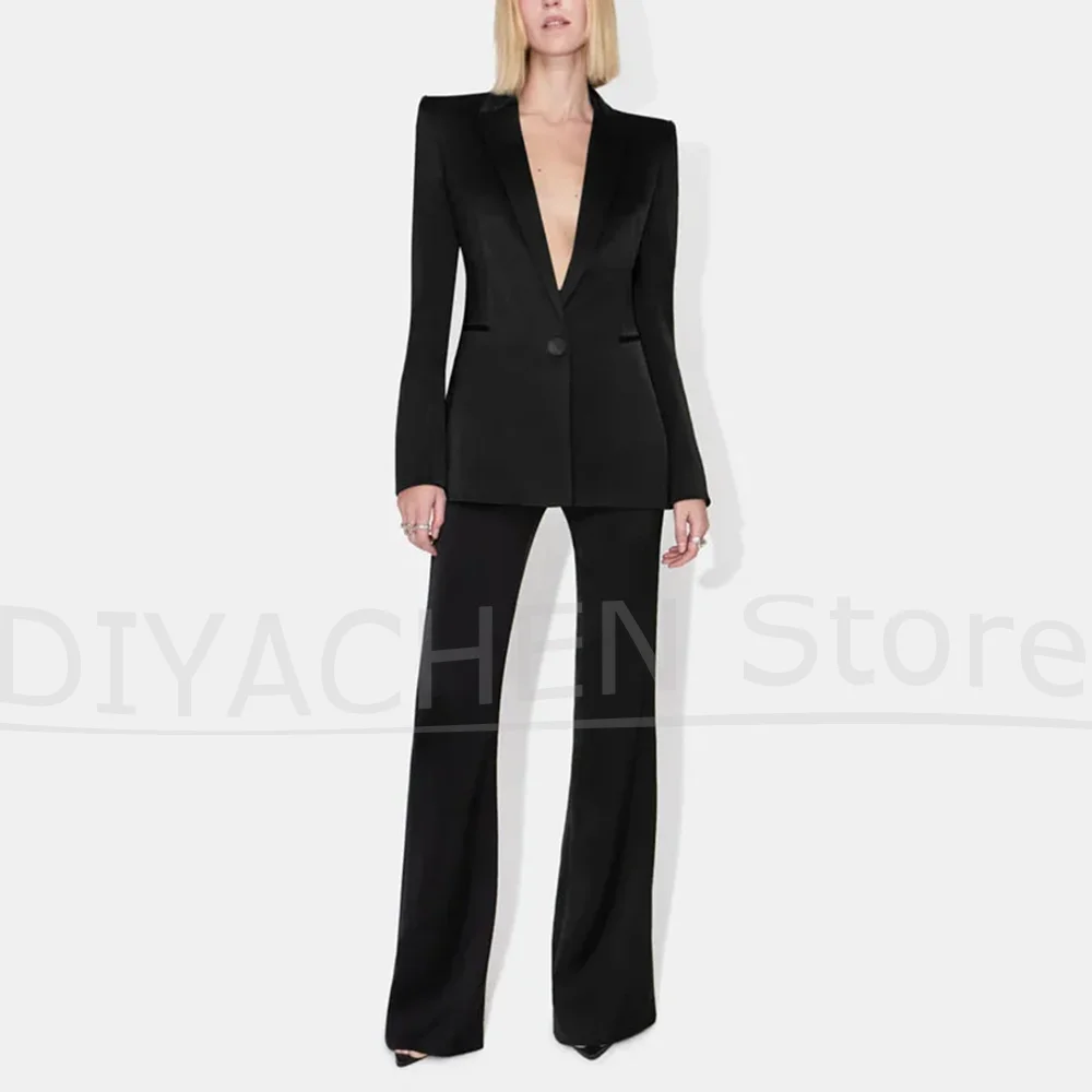 

Женский костюм на одной пуговице из двух предметов, модный повседневный офисный женский облегающий костюм, элегантные облегающие комплекты для официальной вечеринки и свадьбы