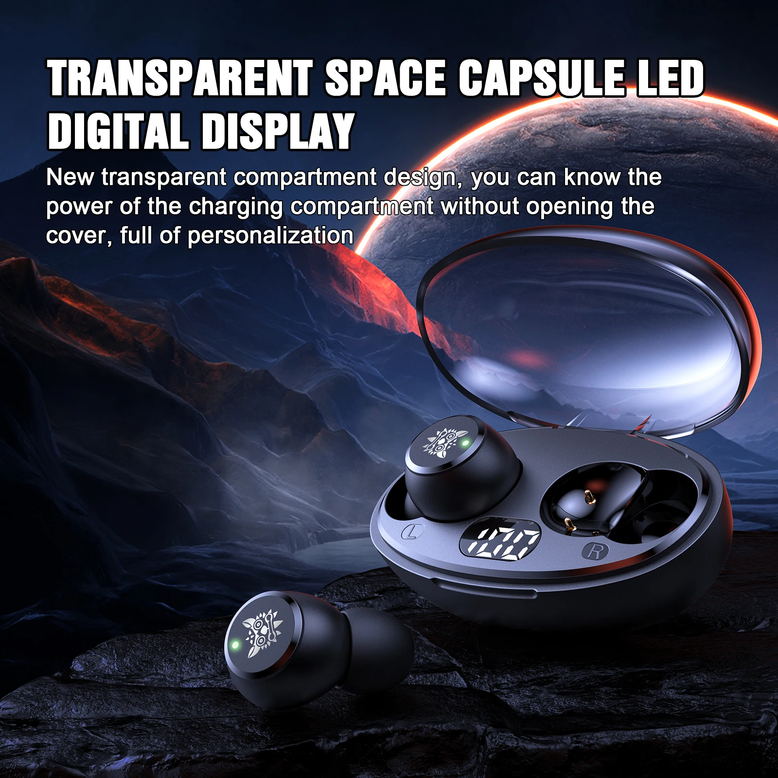 سماعة رأس لاسلكية مع تحكم باللمس ، سماعات داخل الأذن مع صندوق شحن ، سماعة رأس للألعاب ، مشغل مع ميكروفون #5