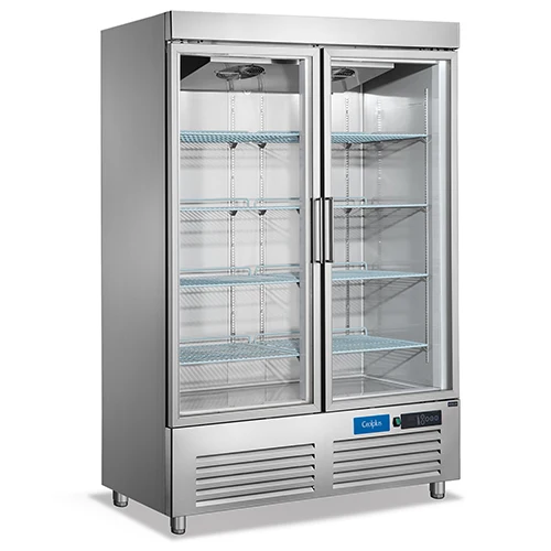 

Ventilated Cooling System Double Glass Door Upright Fridge Display Freezer