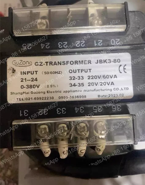 中古guzong-jbk3-80制御トランス、入力21-24v-50-60hz、出力32-33v-220v、34-35v-20va、0-380v入力
