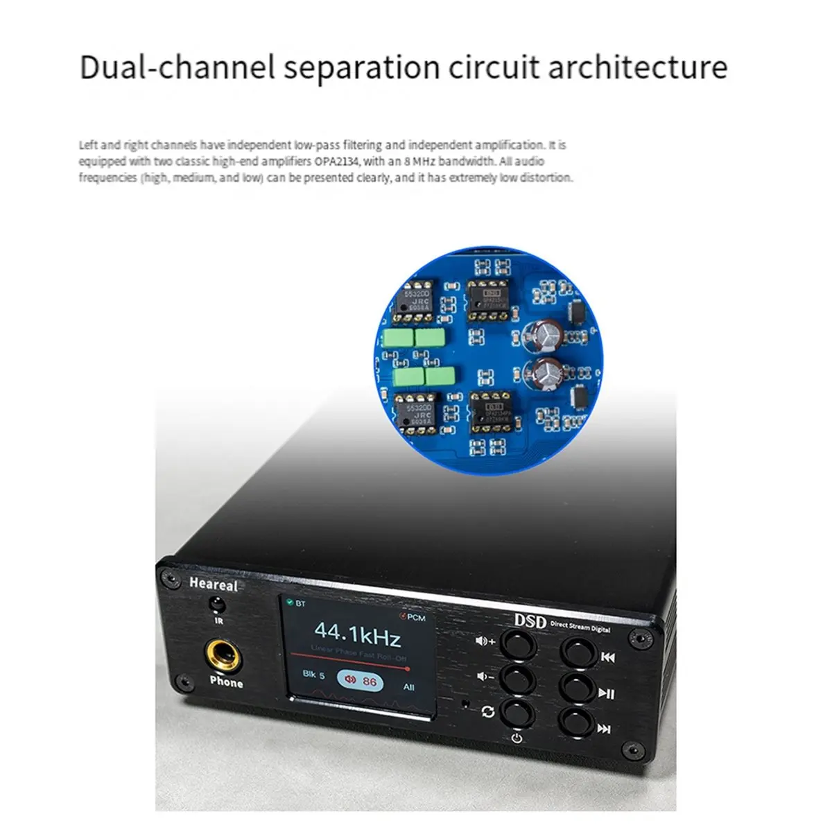 

(A32M) Двухъядерный USB-декодер ES9038 DSD512 Bluetooth 5.4, HIFI аудиофильский ЦАП, усилитель для наушников с поддержкой разъема для наушников и USB