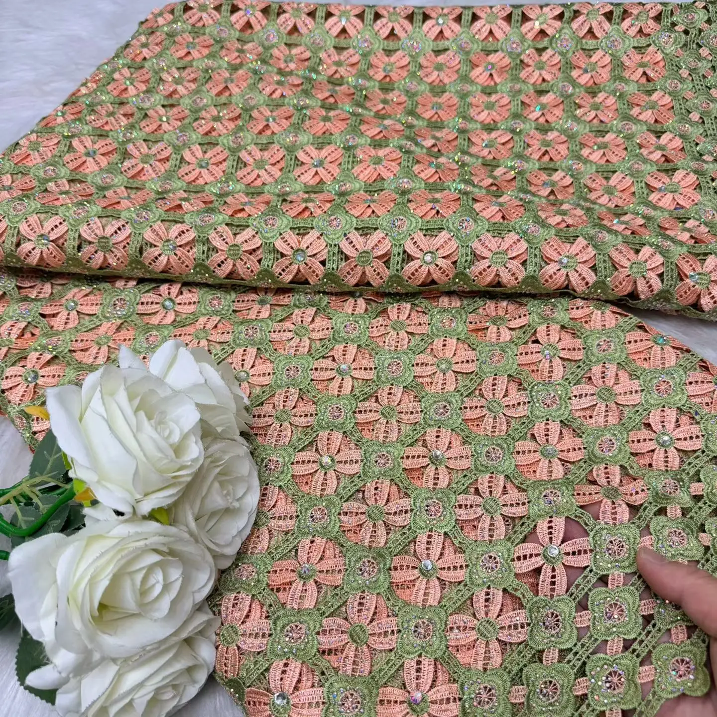 2026 Newest African Water Soluble Lace Fabric Fashion Embroidered French Guipure Cord Lace Fabric For Sewing Women Party Dresses