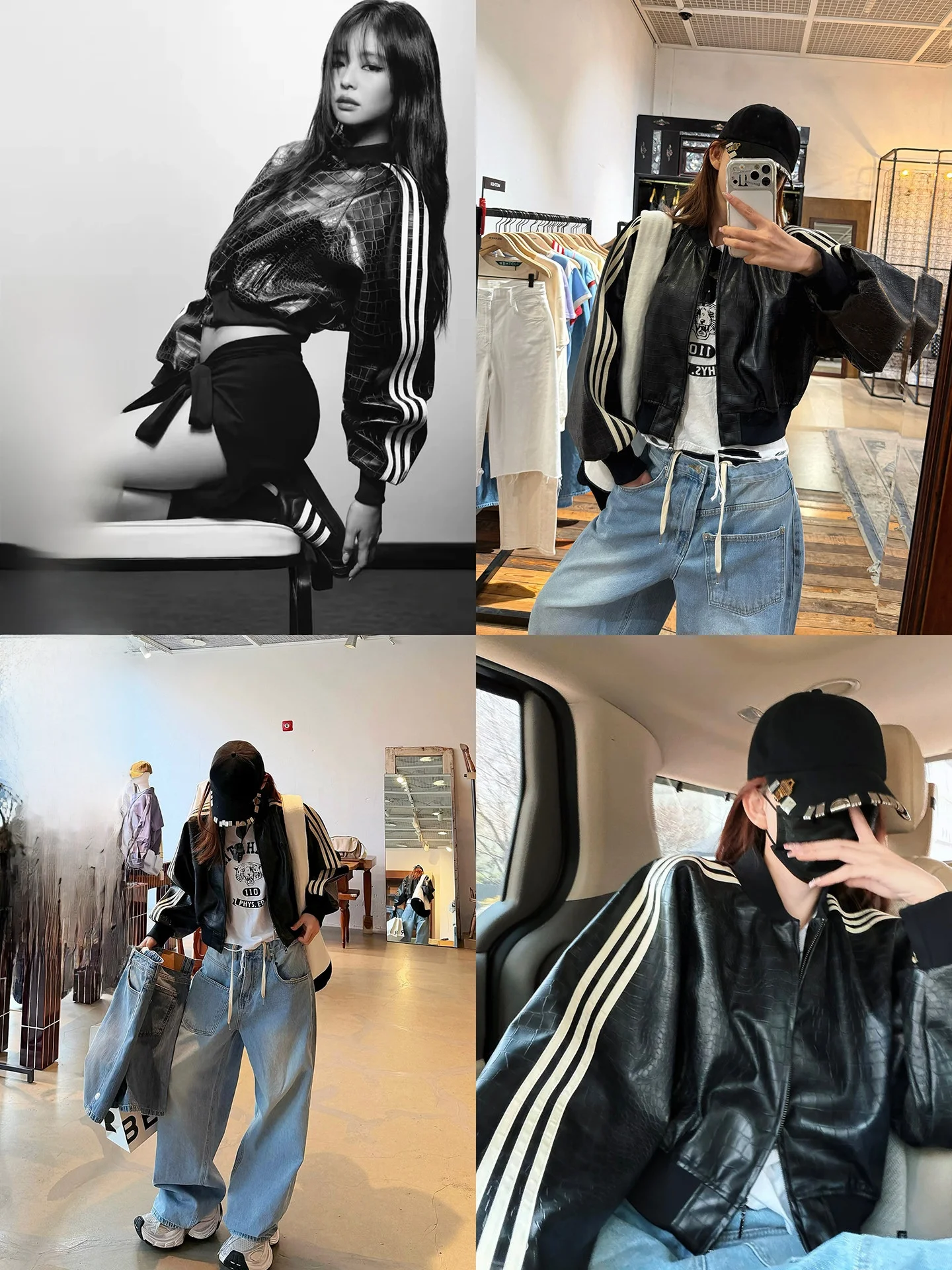 

Ultra Soft Protein Leather Jacket Fashionable Design Sporty Style Zipper Closure Women's Coat Long Sleeves Traditional Cut