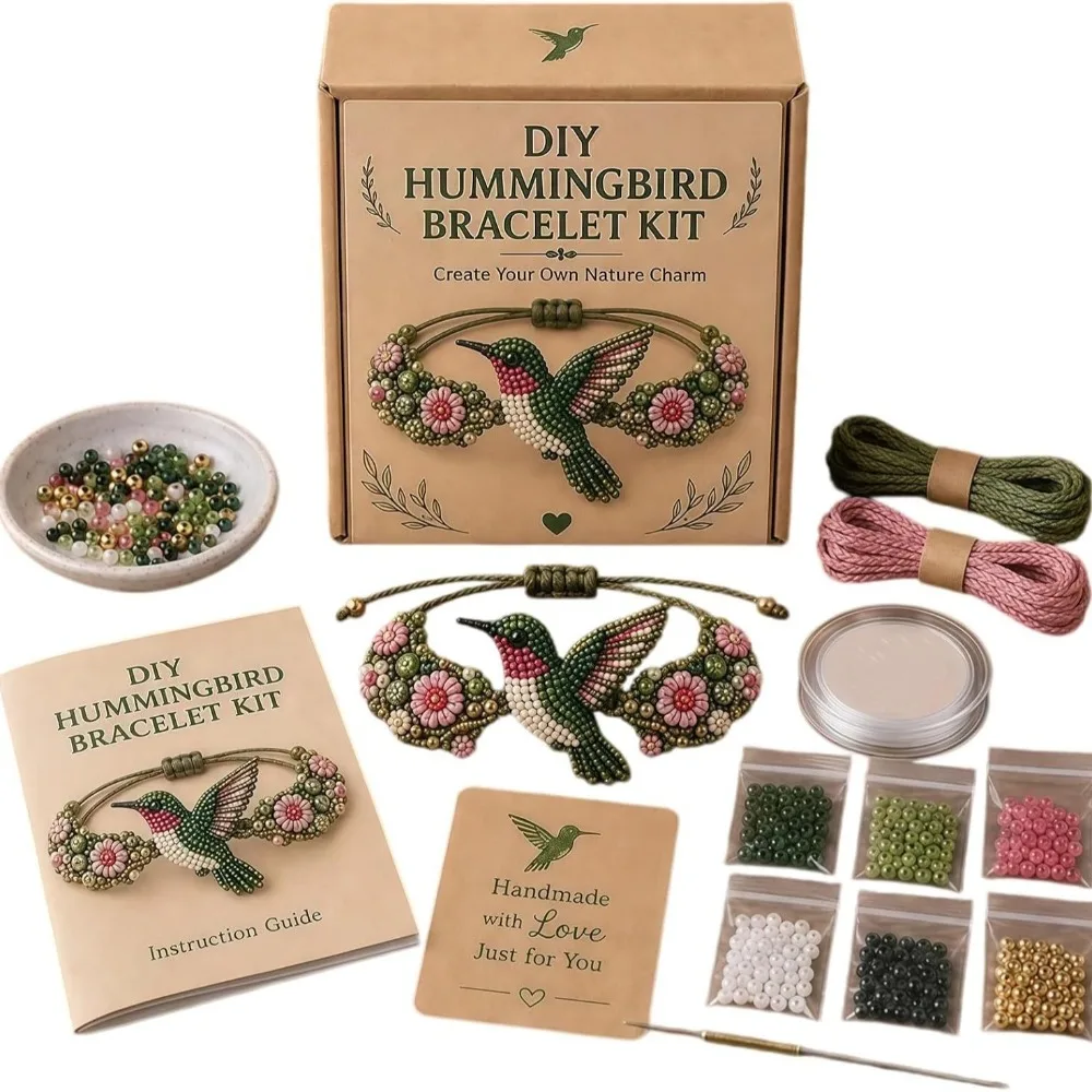 

Full Set Beaded Bracelet Making Kit Hummingbird Design Animal Beaded Jewelry Craft Supplies Creative Craft
