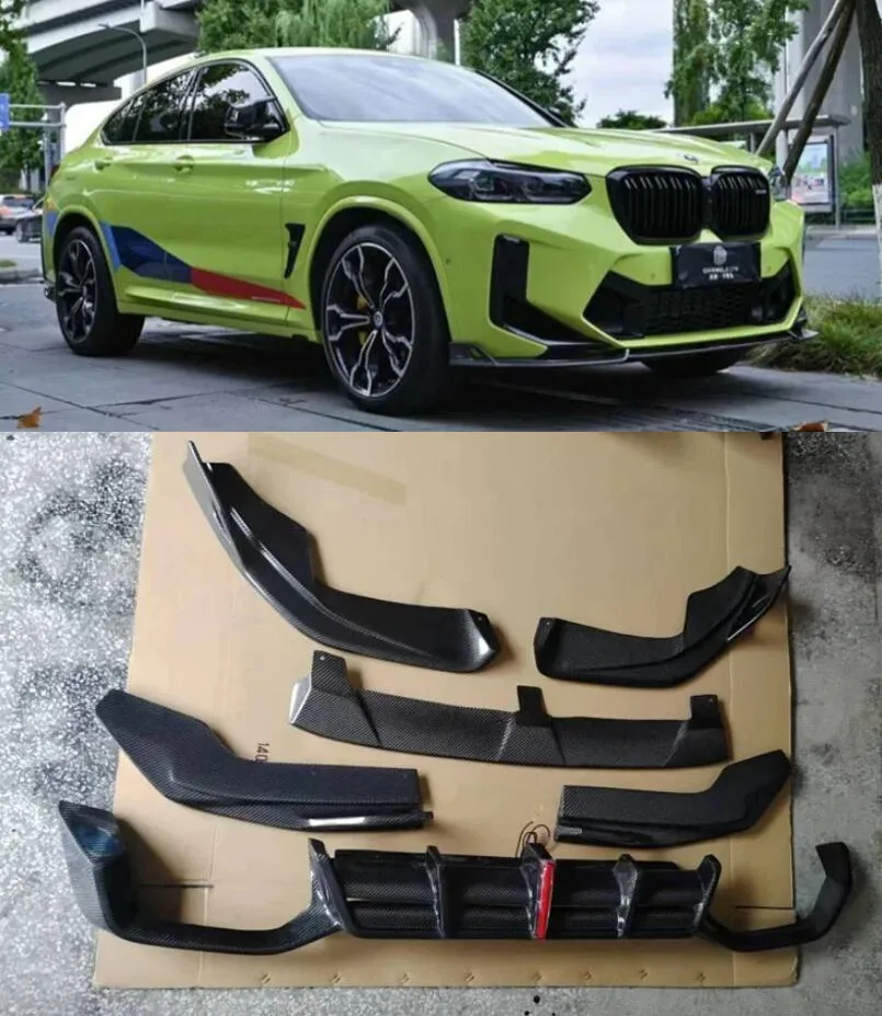 

Real CARBON FIBER FRONT LIP TRUNK SPOILER REAR BUMPER DIFFUSER Body Kit For BMW G01 X3 G02 X4 F97 X3M F98 X4M 2022 2023 2024