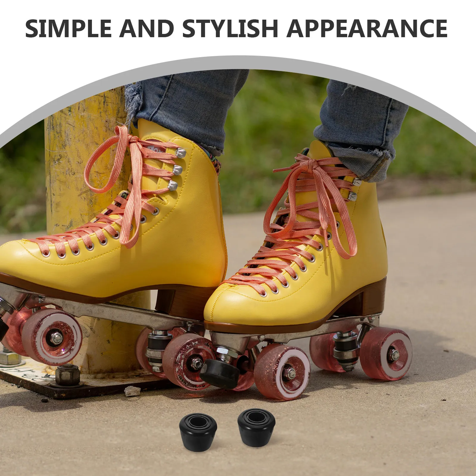

4Pcs Quad Skates Toe Stops Rubber Brake Replacement Round Shape Block Stoppers Front Back Brake for Roller Skates Stable
