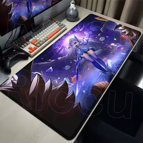 Pretty Genshin Impact Skirk Mouse Pad Laptop PC Gaming Computer Anime Girl Mousepad Large Size Non-slip Rubber Keyboard Desk Mat