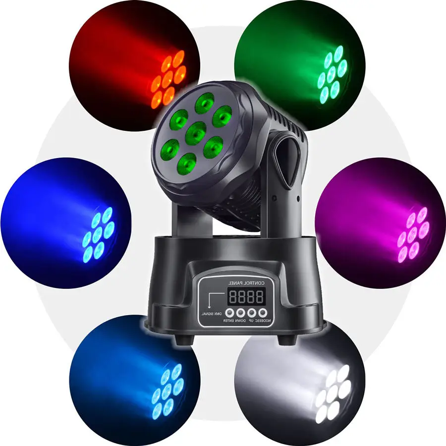 Imagem -05 - Stage Disco Ball Effect Moving Head Light Mini Led 7x18w Rgbwa uv Dmx Control dj Música Bar Festa Clube