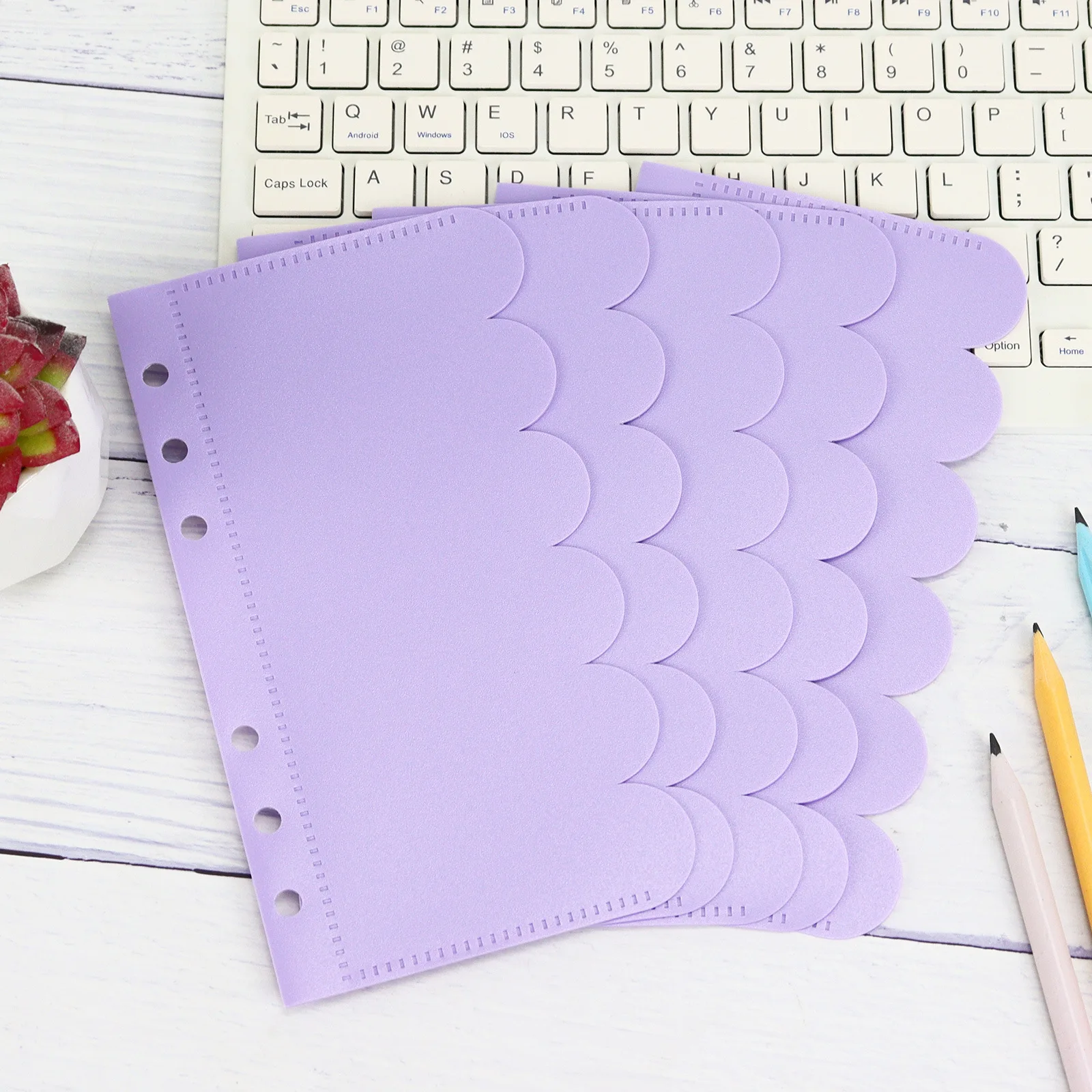 A6 New Color Petal Pockets Binder Folders for Notebook Divider Page Waterproof PP Leaf Document Filing Bag