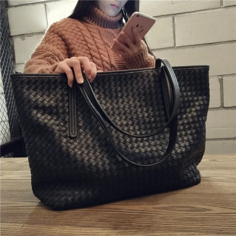 New handbag trend Joker woven bag Korean tote youth women\'s backpacks shoulder simple bag  ladies hand bags