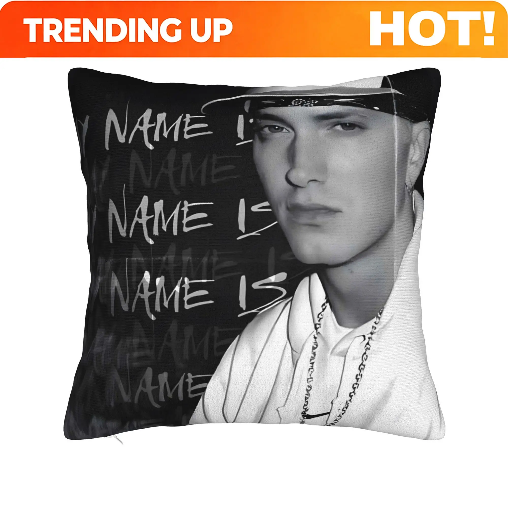 Customize EMINEM Double-Sided Printed Throw Pillow Covers Set - & Hip-Hop Decorative Covers with Zipper Closure, Machine Washabl