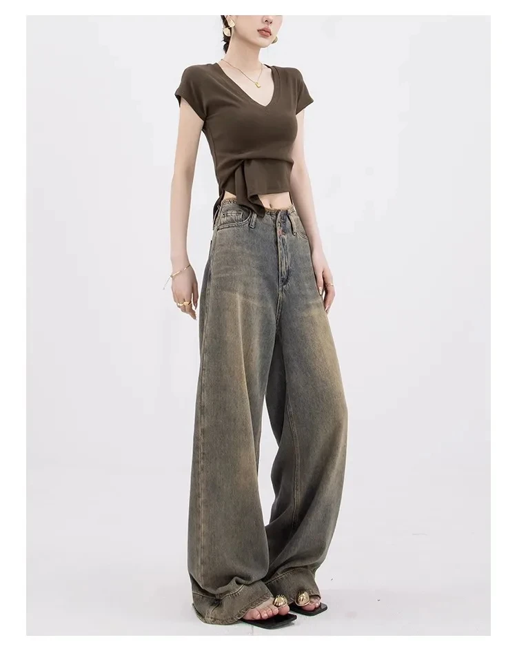 Y2K pantalones vaqueros holgados de estilo coreano para mujer, ropa de calle Retro, estética clásica, rectos, Grunge, Alt