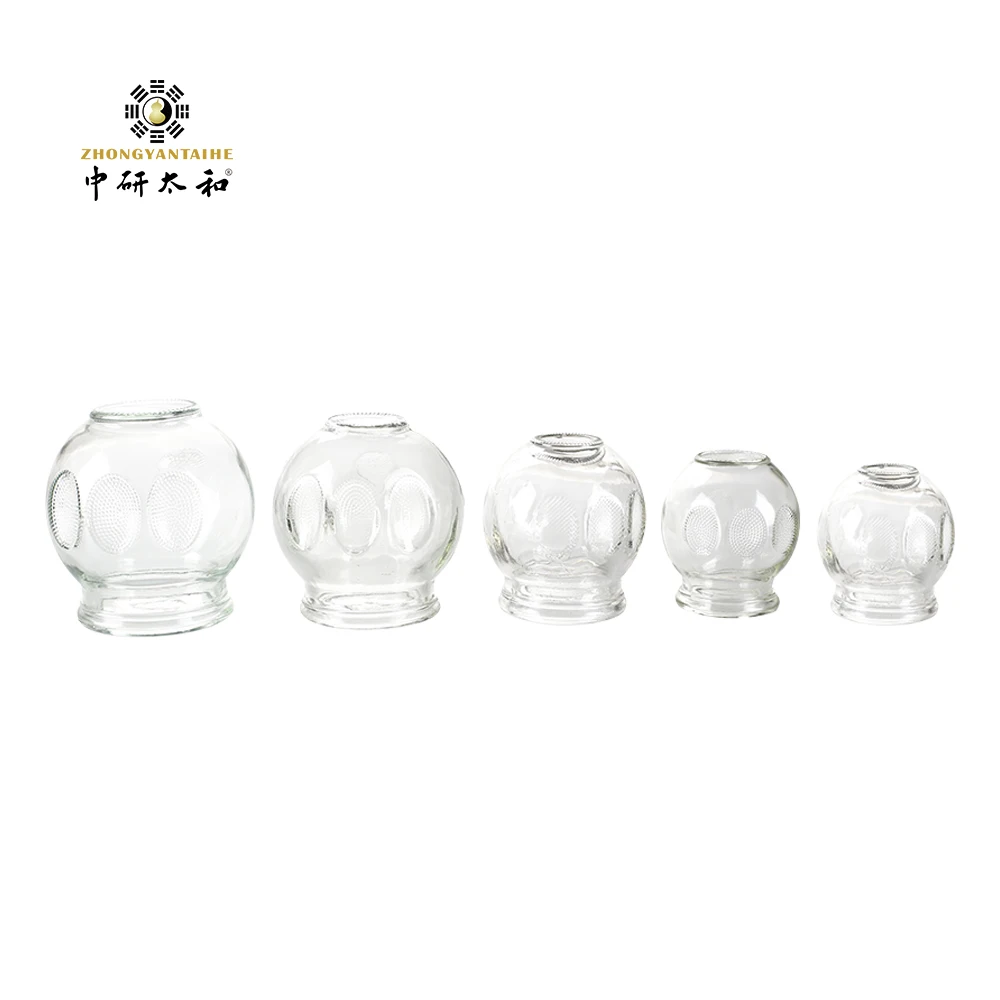 Zhongyan Taihe Fire Glass Cupping Therapy Set Beauty Health Gua Sha Suction Cup for Body Vacuum Massage Jars Set of 12Cans