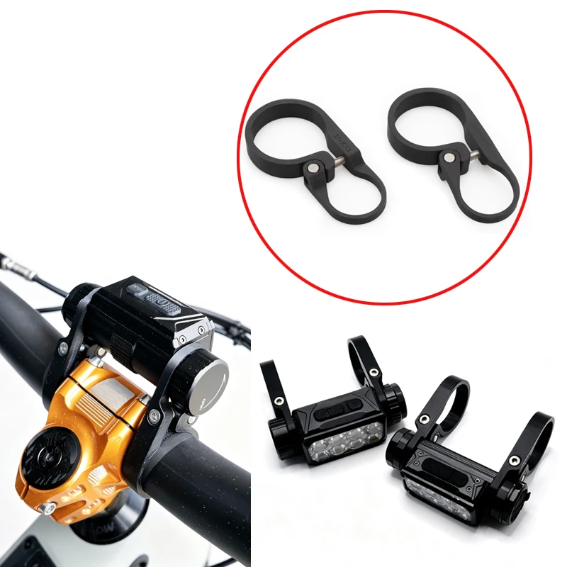 1Pair Mount Bracket For Nitecore HC75 UHE Headlamp Compatoble with 35mm / 31.8mm Handlebar for Bicycle Night Riding Accessory