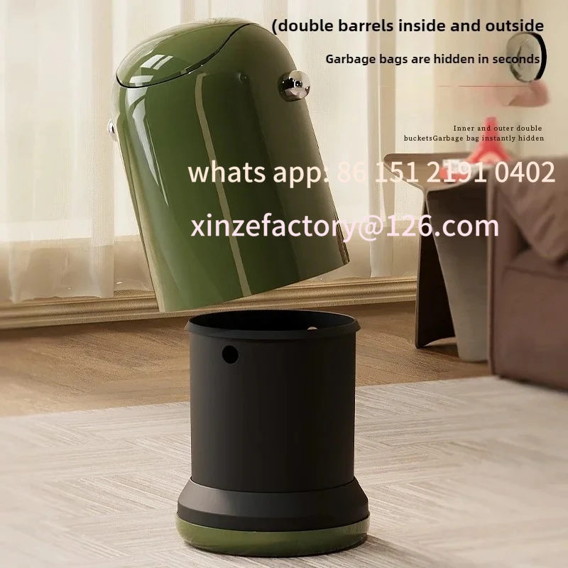 

Customizable Swing Lid Trash Bin Kitchen Sealed Waste Can Odor-Free Bathroom Tissue Dispenser Office Waste