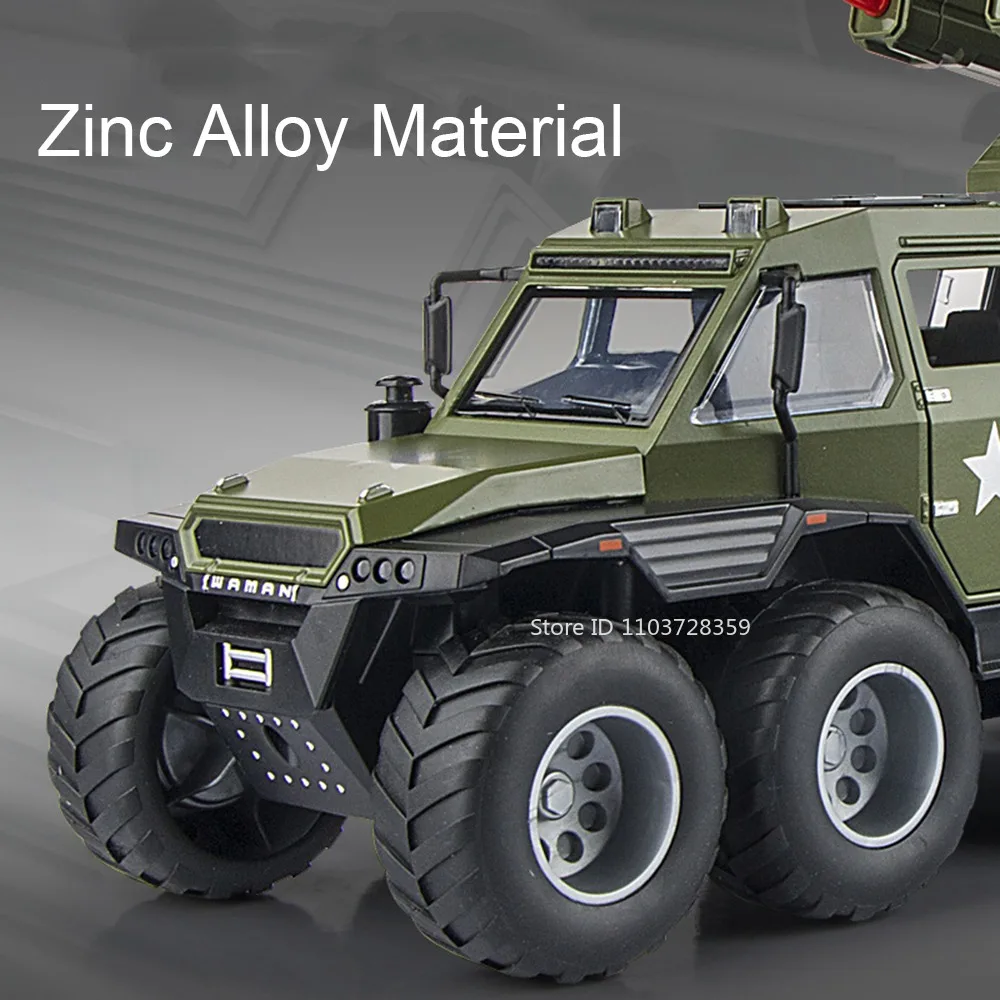 1:24 スケール Avtoros シャーマンパトカーモデルおもちゃ合金ダイキャストオフロード車サウンドライトドアオープンプルバック子供のためのギフト