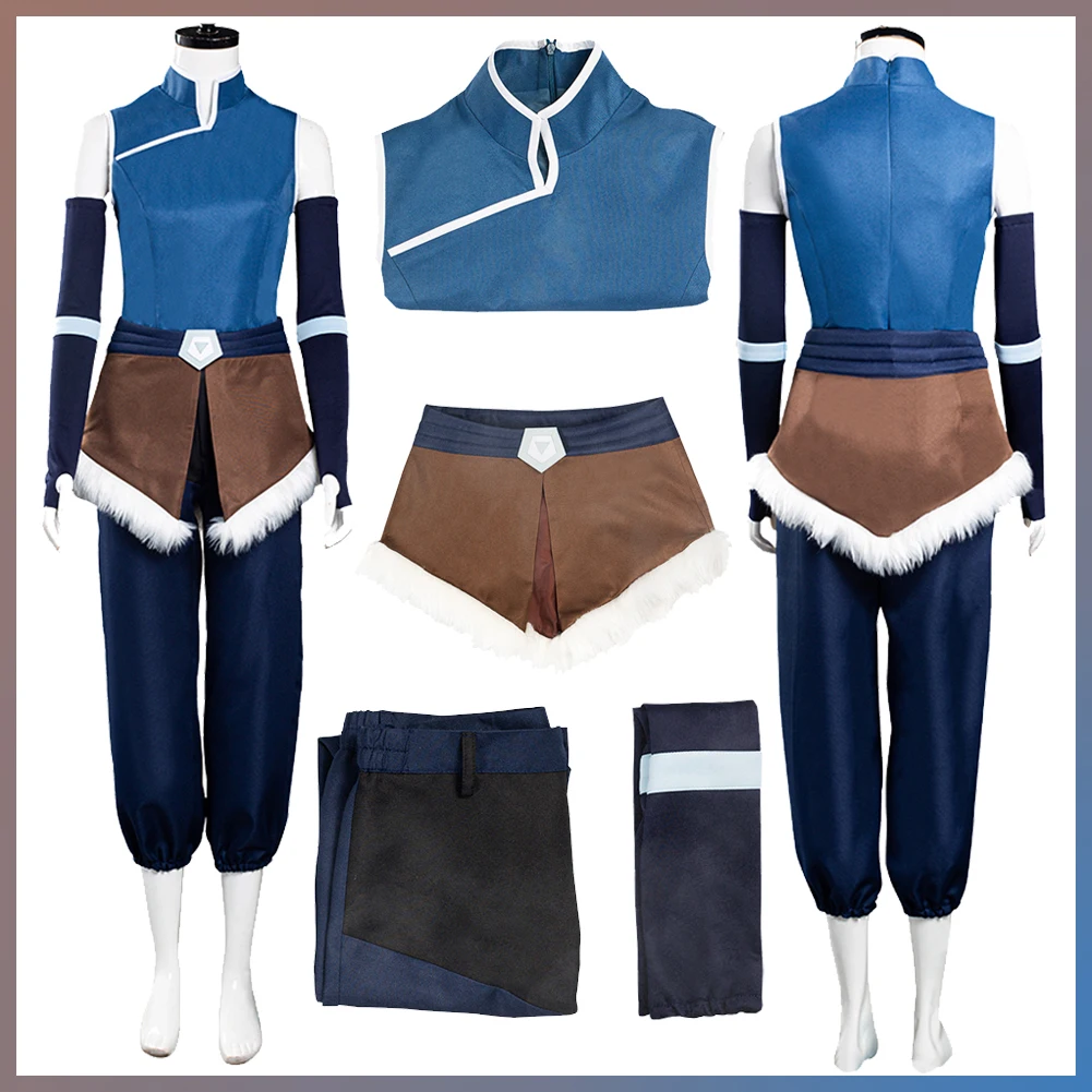 

Cartoon Last Cosplay Airbender Costume Roleplay Outfits Korra Cosplay Fantasy Armguard Apron Suits Adult Women Halloween