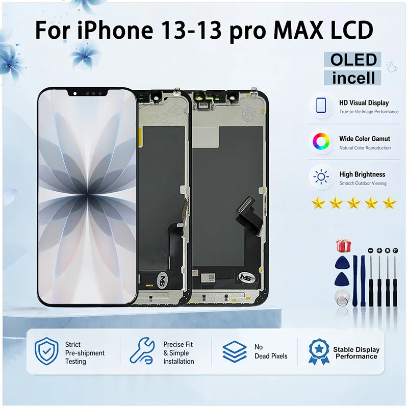 OLED For iPhone 13 Pro LCD 3D Touch Screen For iPhone 13 Mini Display 13 Pro Max LCD Face ID Digitizer Screen Incell Replacement