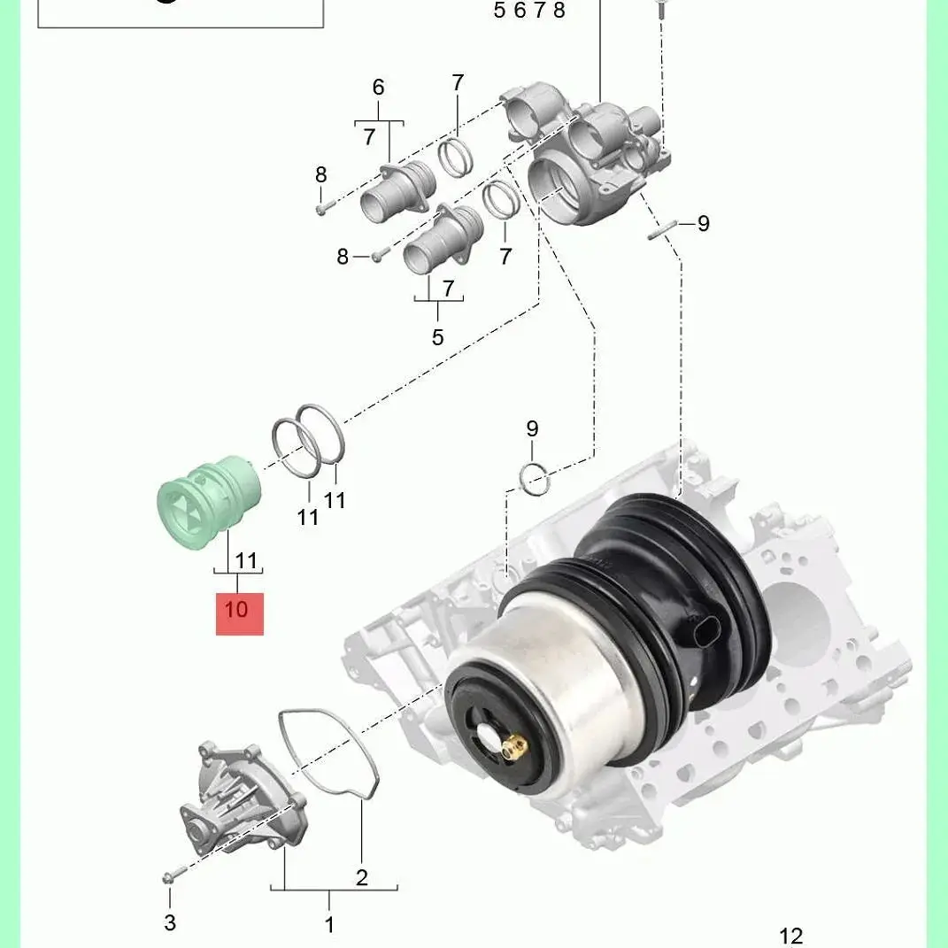 94810603404 94810603403 94810603402 94810603401 94810603400 Engine thermostat for Porsche Paramera 2009-2016