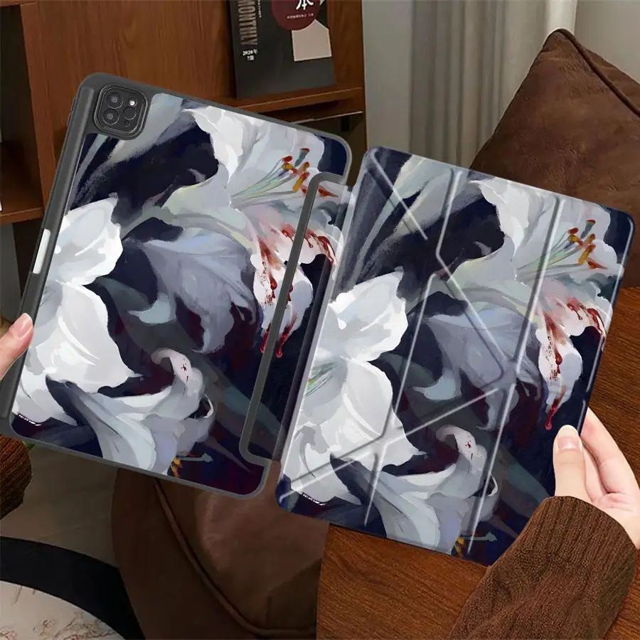 

Vintage Flowers Holder Cover Tablet Case For iPad Air 4 5 M3 M2 M4 11inch Pro 11th 10th 9th 8th 7th 12.9inch Mini 6 7 Pro 2025