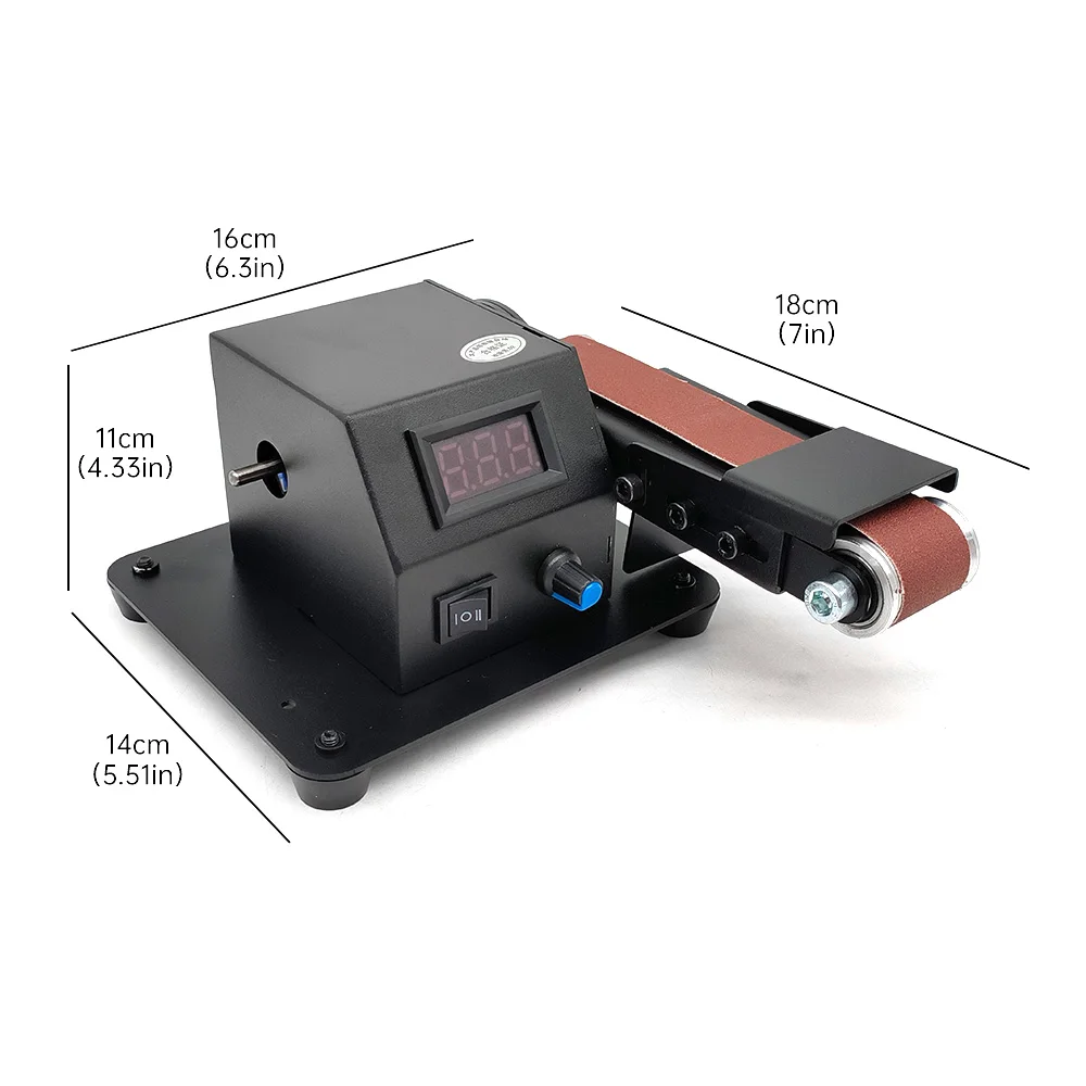 350W Mini Electric Belt Sander Grinder Polishing Machine Kit With Digital Display for Making Wood