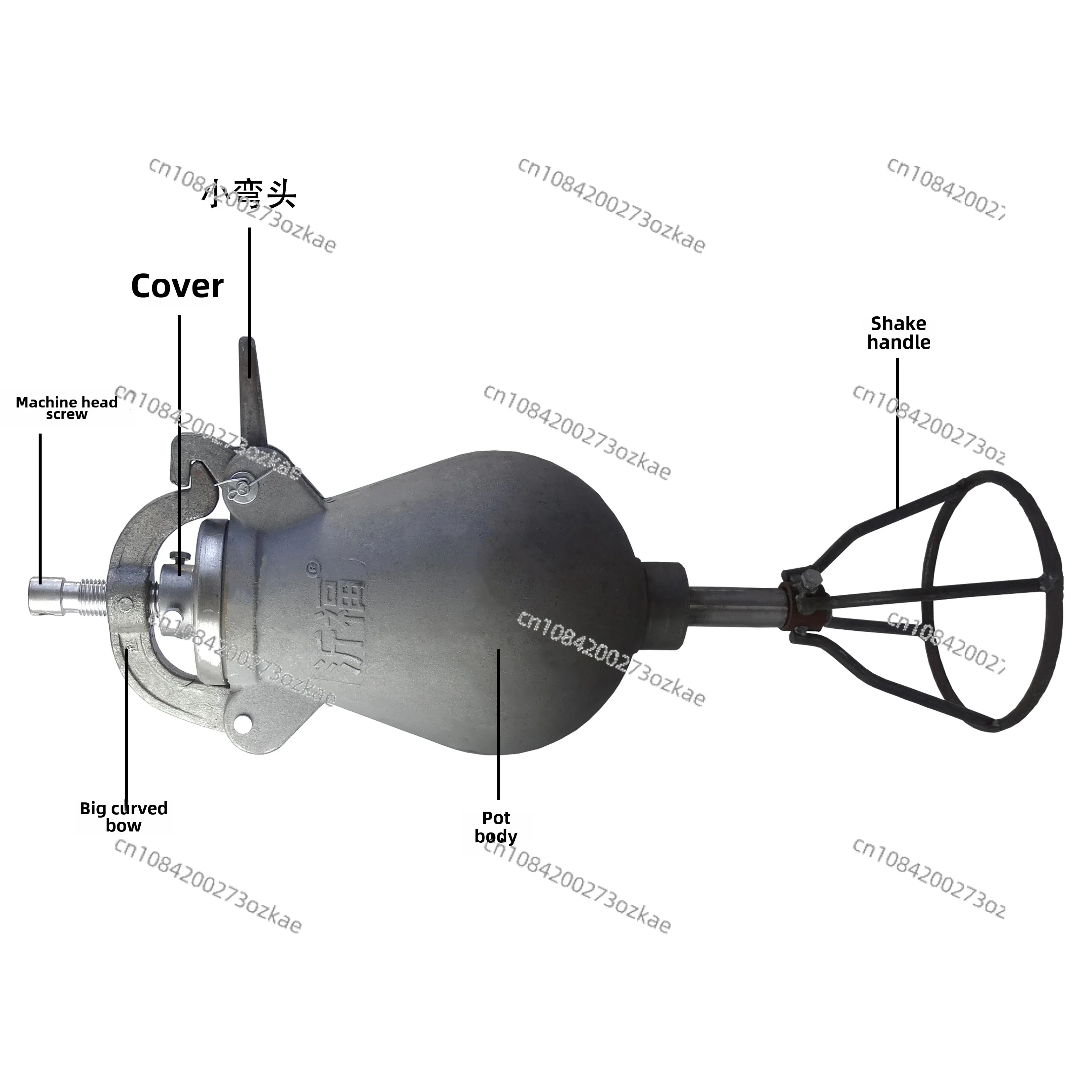 1.5Kg 2.5kg Vintage Cannon Popcorn Machine Hand Crank Corn Rice Popper Fire Popcorn Flat Mouth Dry Jumping Chicken