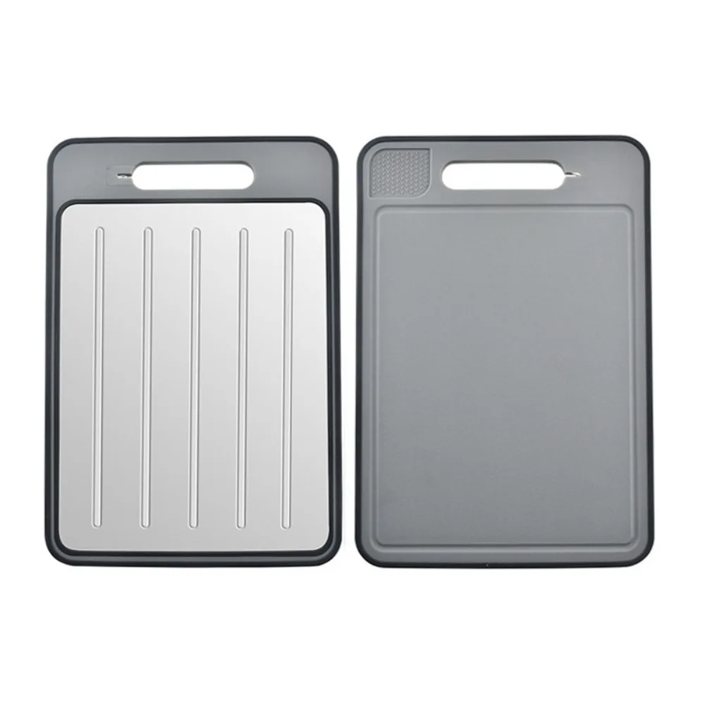 

4 in 1 Defrosting Cutting Board Double Sided with Grater Sharpener Chopping Board Rectangular Thaw Meat Board Poultry